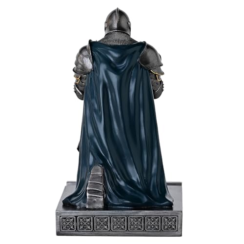 Medieval Armored Knight Pen Holder Figurine Paperweight Phone Stand Irn&Grn