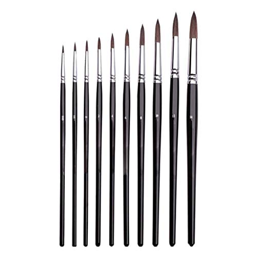 Squirrel Hair Black Stick Candle Light Type Watercolour Brush Round Head Gouache Oil Painting Acrylic Pen Water Storage Capac