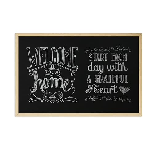 U Brands Chalkboard, 24" x 36", Birch Wood Frame, Blackboard Surface, Wall Mountable, Dry Erase Board, Home, Classroom & Office Organization, Memo & Message Board