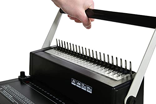 C-12 Binding Machine, 21-Hole, Value Kit 100 PCS 5/16'' Comb Binding Spines, Comb Binding Machine Perfect for Letter Size, A4, A5 or Smaller Sizes Office Documents, Heavy Duty Machine