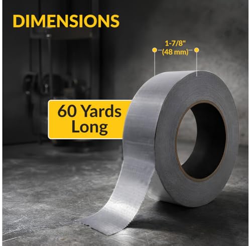 Brixwell 48 Rolls - Duct Tape Professional Grade 1.88 Inch Wide x 60 Yard Long Made in the USA