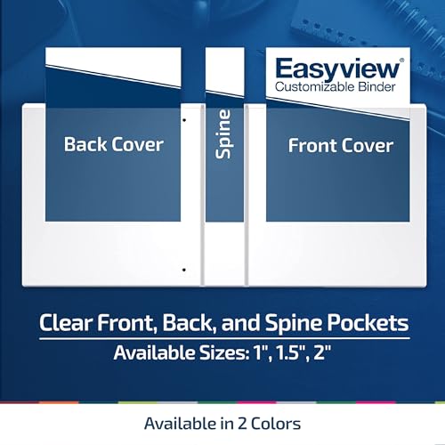 Easyview Mini 3-Ring Binder, 2" Round Rings, 8.5x5.5, Black, 6 Pack