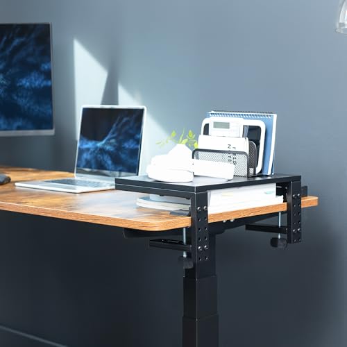 VIVO Black Clamp-on 15 in Desk Extension Shelf, DESK-SHELF15B