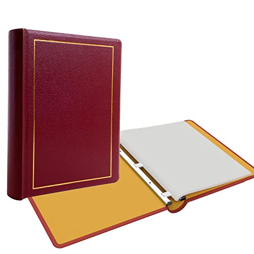 Office Werks Corporate Minute and Records Book Binder, Maroon Leather w/Gold-Tooled Covers and Spines, Letter Size 8.5 x 11 Inches, 125 Pages/250 Sheet Capacity, 100 Minute Book Paper Included