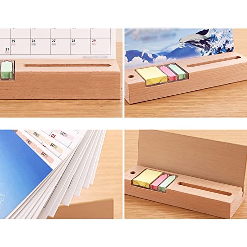 2022 Calendar 2022 Desk Calendar Desktop Office Calendar Multi-Function Mobile Phone Holder Storage Monthly Calendar Decoration Wooden Desk Calendar