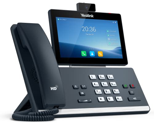YEALINK T58W-C 16 Line IP HD Android Phone with HD Camera, 7' colour touch screen, HD voice, Dual Gig Ports, Built-in Bluetooth& Wifi, USB 2.0