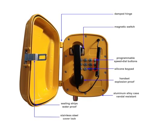 LeCall Outdoor Emergency Phone/ 911 Telephone/Emergency Call Box, IP67 Weather Proof and Vandal Resistant, TEP302