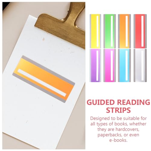 Guided Reading Strips 100 PCS Guided Reading Strips Highlight Colored Overlays Colorful Bookmark Tracking Rulers for Students