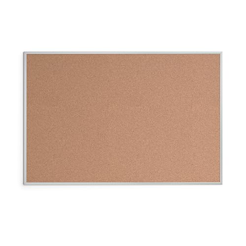 U Brands Corkboard Bulletin Board, Silver Framed Cork Board, 48 x 72