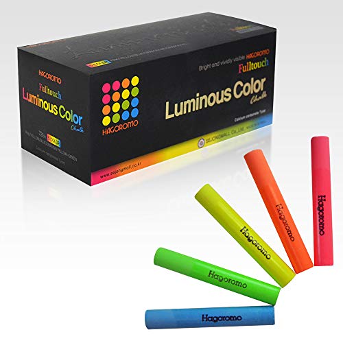 Hagoromo Fulltouch Luminous Chalk 1 Box, Non-Toxic, Dustless [72 Pcs/5 Color Mix]