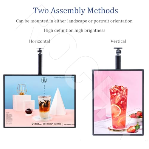 ROGHA Led Light Box Menu Board, Ultra Slim Snap Frame Illuminated Poster Display, Advertising Sign for Restaurant, Café, Shop Vertical-60X120cm