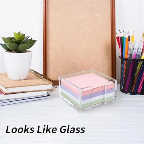 6Pcs Acrylic Note Dispenser Holder for 3x3 Sticky Notes Desktop Organizer