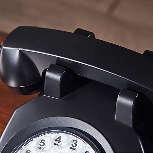 Retro European Telephone Landline Antique Old Fashioned Creative Home Wired Telephone Mechanical Retro Ringtones (Pink b)