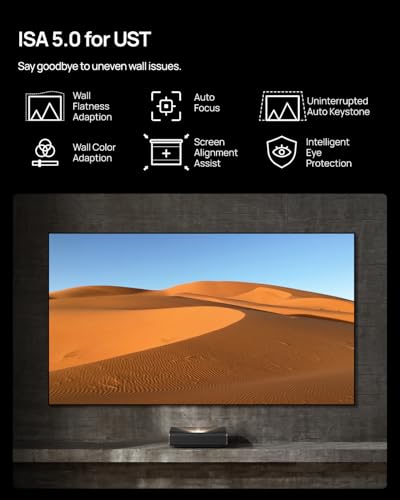 XGIMI AURA Series UST Laser Projector, Dolby Vision, IMAX Enhanced, 1,000,000:1 Dynamic Contrast Ratio, 0.177:1 Throw Ratio, Harman Kardon, 2300 Lumens AURA 2 GTV Black