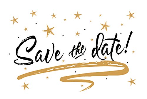 Sophie's Favors Gold Stars Save The Date Postcards - 6in. X 4in. (75)