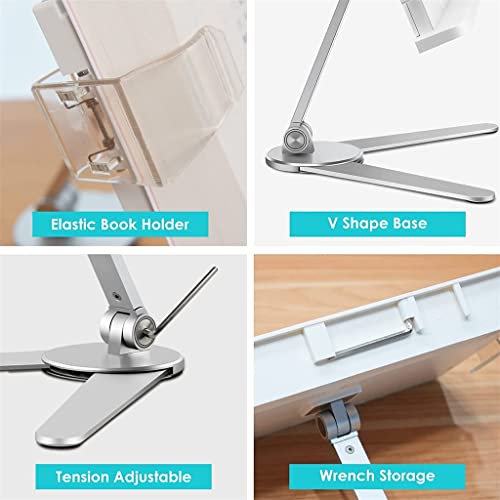 CVXSDFI Foldable Reading Book Stand Cookbook Holder Desktop Adjustable Height&Angle Bracket