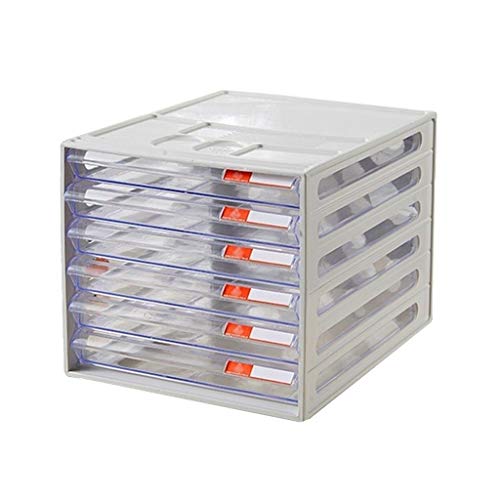 SDVantage Flat File Cabinet, 6-Layer Plastic Locker, Data Drawer File Cabinet for Home Office Color: Grey
