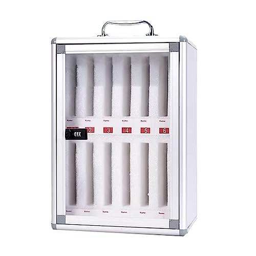 KOMFGT Wall Mounted Phone Safe Boxes with Combination Lock, Phone Locker,Cell Phone Holder,Mobile Phone Safe for Company Conference Room(Silver-12)