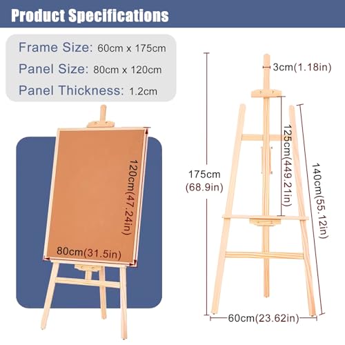 HDYZJQ Large Cork Board Bulletin Board, Free Standing Bulletin Board with Stand, Double Sided Combo Message Board for Paste Notes, Photos, Schedules, Includes Push Pins(32x48in(80x120cm))