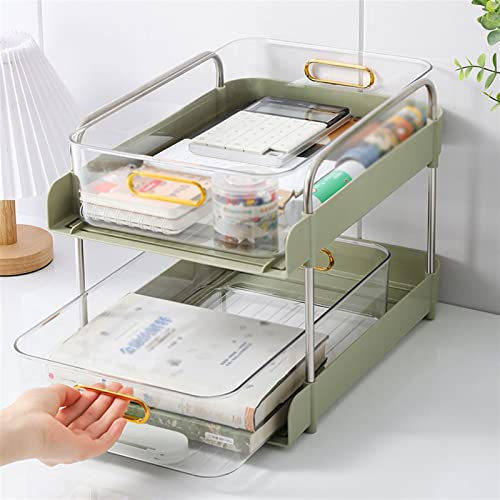 EliteBloom File Magazine Folder Holder Desktop Storage Box Drawer File Rack Desktop Organizer Transparent Large Capacity Can Hold A4 Paper for Office Home Activity Room File Organizer