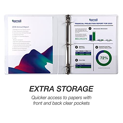 Samsill Durable 1 inch 3 Ring Binder, D Ring Binder, 100% Recycled Chipboard, White, Pallet of 576 Binders in 24 Cartons