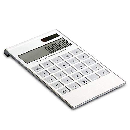 QERTYHJK Scientific Calculator Solar Portable Large Screen Display -Thin 12-Digit Power White 183 * 107 * 15mm