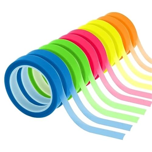 Yiodauh Whiteboard Tape 60 Rolls Transparent Highlighter Tape, 5 Colors Book Annotation Sticky Notes, Reading Marking Sticker