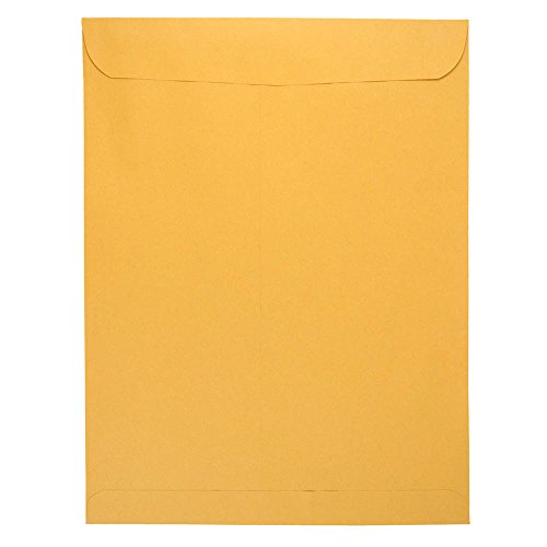 JAM PAPER 11 1/2 x 14 1/2 Open End Catalog Commercial Envelopes - Brown Kraft Manila - Bulk 500/Box