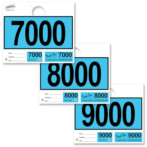 Versa-Tags Blue 3-Part Dispatch Hang Tags, 3000 Count, 7000-9999