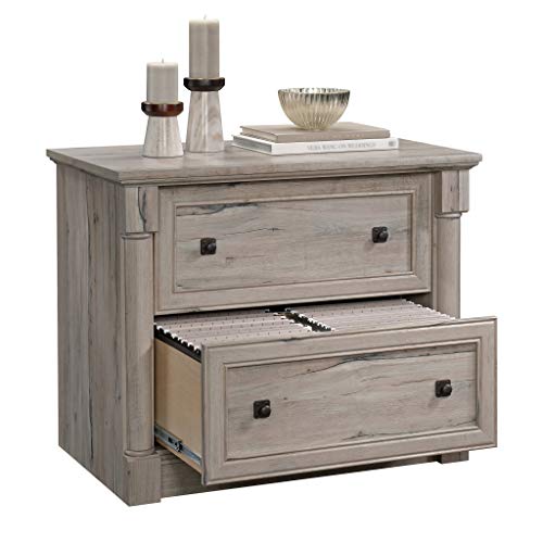 Sauder Palladia 2 Drawer File Cabinet, Lateral Filing Cabinets for Home Office, Hanging File Folders Organizer, Interlocking Drawers, in Split Oak Finish