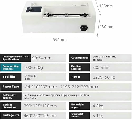 iumLeap Business Card Paper Trimmer and Slitter with Auto-Sensing Feed Cuts 30 Cards Per Minute Perfect for Photo Studio and Cardboard Cutting