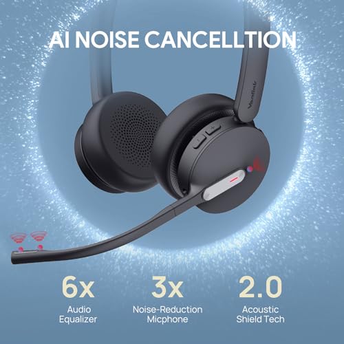 Yealink WH64 Hybrid Wireless Stereo Headset with DECT Dongle for PC & Phone