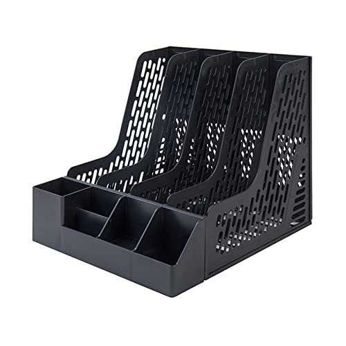 Desk File Organizer,Desktop Organizer File Sorter File Magazine Folder Holder Thickened File Box File File Rack Bookshelf Desktop Office Folder Rack Basket File Box Desktop Data Rack File Organizer(B,