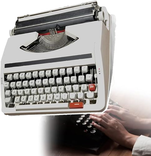 Tiuheyo Vintage Manual Typewriter, Classic Portable Antique Typewriter with Carrying Case, 30x30 cm, for Home and Office Decor