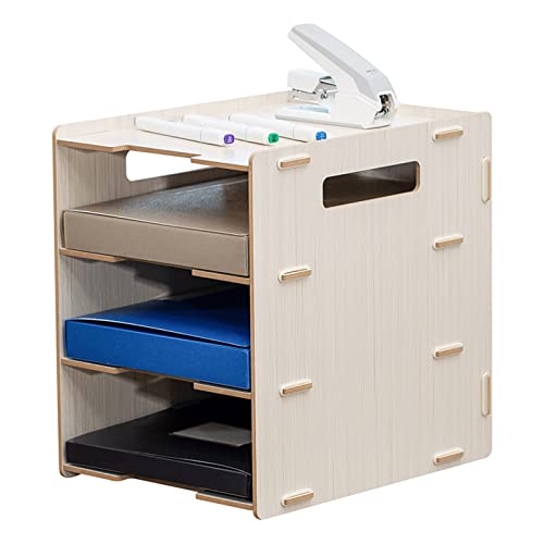 File Holder Desktop File Rack Thickened Three-Layer File Rack Storage Rack Desktop Book Shelf Letter Sorter File Organizer Magazine Rack File Folder Rack (Color : 1)