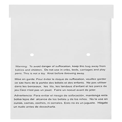 24" X 24” (500 Count) Self Seal Clear Poly Bags with Suffocation Warning for Packaging, Shipping, FBA Storage - Permanent Adhesive