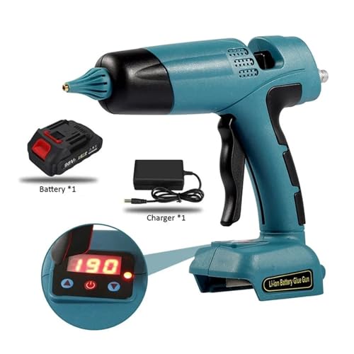 Hot Glue Gun Electric Glue Gun Adjustable Battery Digital Display Cordless Hot Melt Battery Glue Gun Home Power Tools For DIY Festival Gifts for DIY Arts, Crafts and Quick Repairs(With 1 Battery)