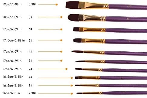Feilx 10Pcs/Set Nylon Artist Paint Brush Professional Watercolor Acrylic Wooden Handle Painting Brushes Art Supplies Paintbrush Sets