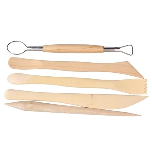 TXGJWRA 5Pcs/Set 6Inch Sculpting Clay Tools Set Wax Carving Shapers Wood Craft Tool