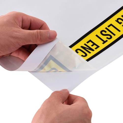 Global Industrial Panel Face Envelopes, "Packing List Enclosed", 12"L x 10"W, Yellow, 500/Pack