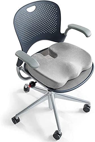 DULASP Gel Enhanced Memory Foam Orthopedic Seat Cushion, Lower Back Support Office Chair Cushions for Sciatica Pain Relief, Driver Car Seat Cushion for Tailbone Pain (Color : Gray)