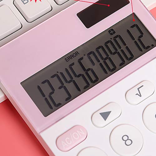 12 Digit Calculator Power Color Caculator Cute Small Solar Calculators Scientic Calculater School Exam for Office