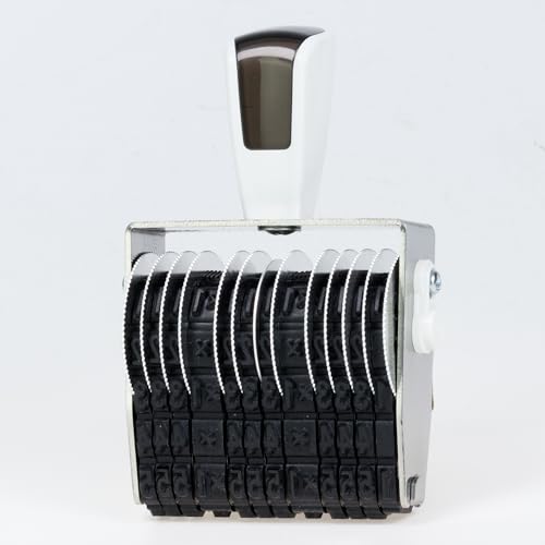 BS-7H110W10L Custom Rotating Oil Resistant Rubber Stamp, Fully Customizable, Stamping on Metal, Plastics, or Glossy Paper, Letter Size 0.24-0.28 inch (6-7 mm), Width 4.33 inch, 10 Rows, Made in Japan