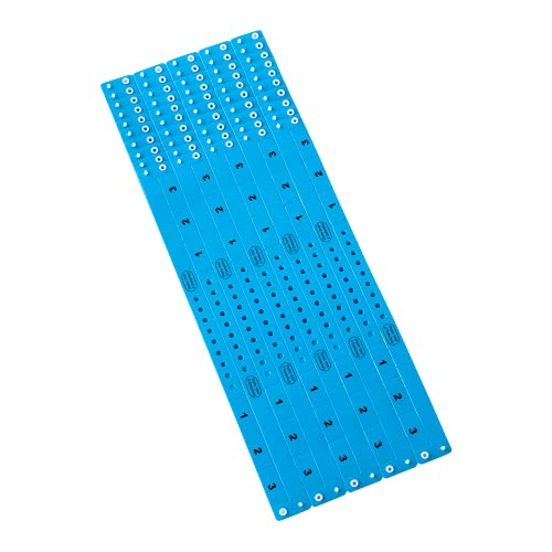 500 WristCo Neon Blue 3 Tab Vinyl Cash Tag Wristbands for Events