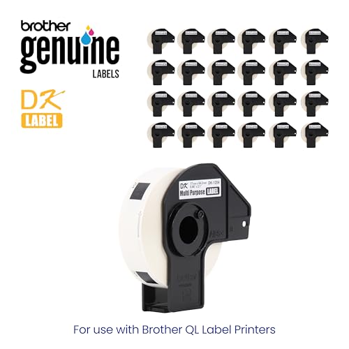 Brother Genuine DK-120424PK Multipurpose Paper Labels, Die-Cut 0.66" x 2.1", Engineered for Excellence, 400 Labels Per Roll, 24 Rolls per Box, White, for use with Select Brother QL Label Printers