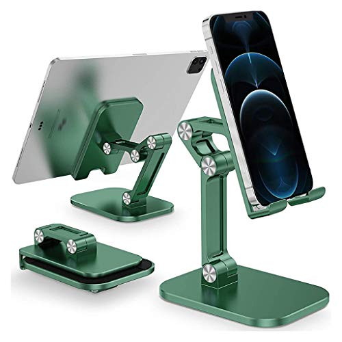 shemines Foldable Desk Mobile Phone Holder Stand for Universal Desktop Table Cell Phone Holder (Color : Black) (Green)