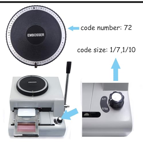 RoyceBee Manual Stamping Machine, Credit ID VIP Code Printer, PVC/Letter/Personalized Manual Stamping Machine, Stamping Code Printing for Gift Card/ID Cards/Credit ID