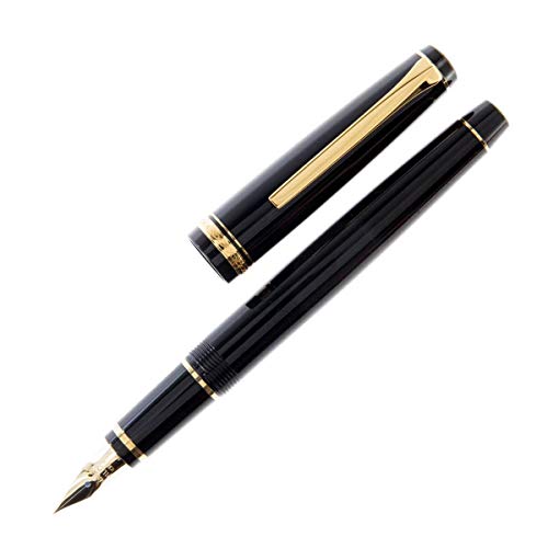 PILOT Namiki Falcon Collection Fountain Pen, Black Barrel with Gold Accents, Soft Medium Nib (60252)