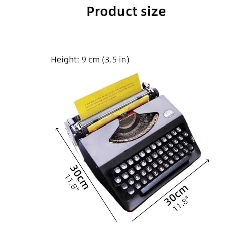Classic Manual Typewriter Machine, Vintage Manual Typewriter with Ink Ribbon, Retro Mechanical Writing Machine, for Home Office(Black)