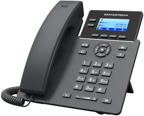Grandstream GRP2602P IP Phone | 2 Lines, 4 SIP Accounts | 2.4-Inch LCD Display | Dual-Port 10/100 Ethernet with Integrated PoE | Power Adapter Not Included